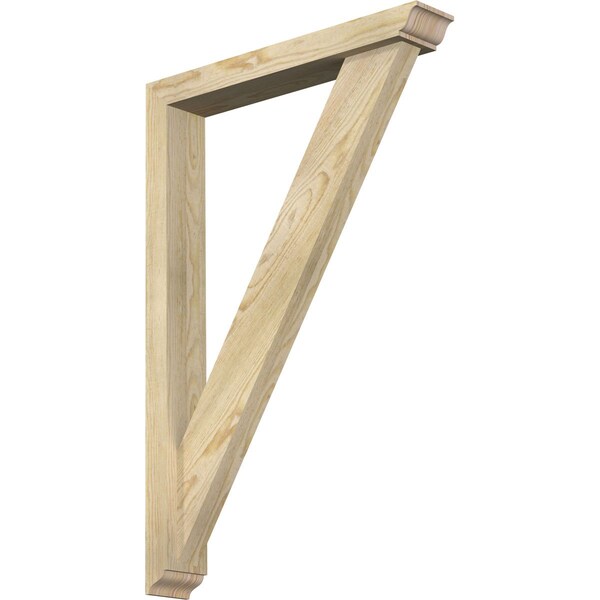 Ekena Millwork Traditional Traditional Rough Sawn Bracket w/ Offset Brace, Douglas Fir, 4"W x 24"D x 36"H BKT0402X24X36TRA01RDF - main